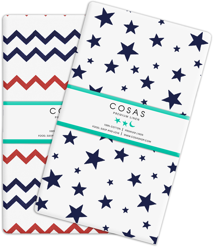 

Набор простыней Cosas Set Sheet Zig Red Blue Star BWhite 155х240 2 шт