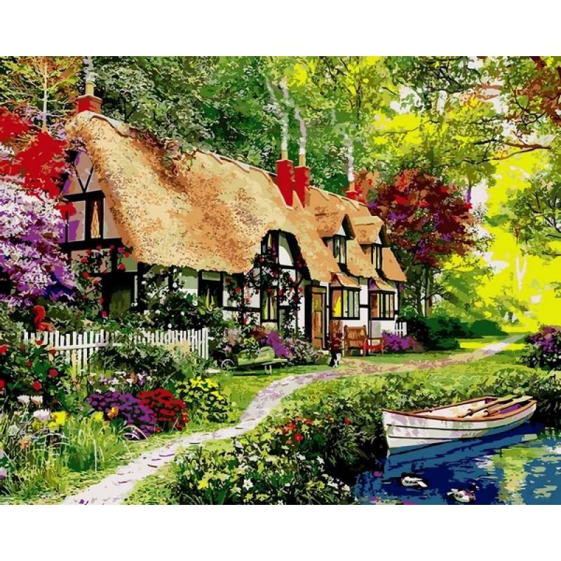 

Картина по номерам Коттедж для прогулок по лесу, 40x50 см., Mariposa