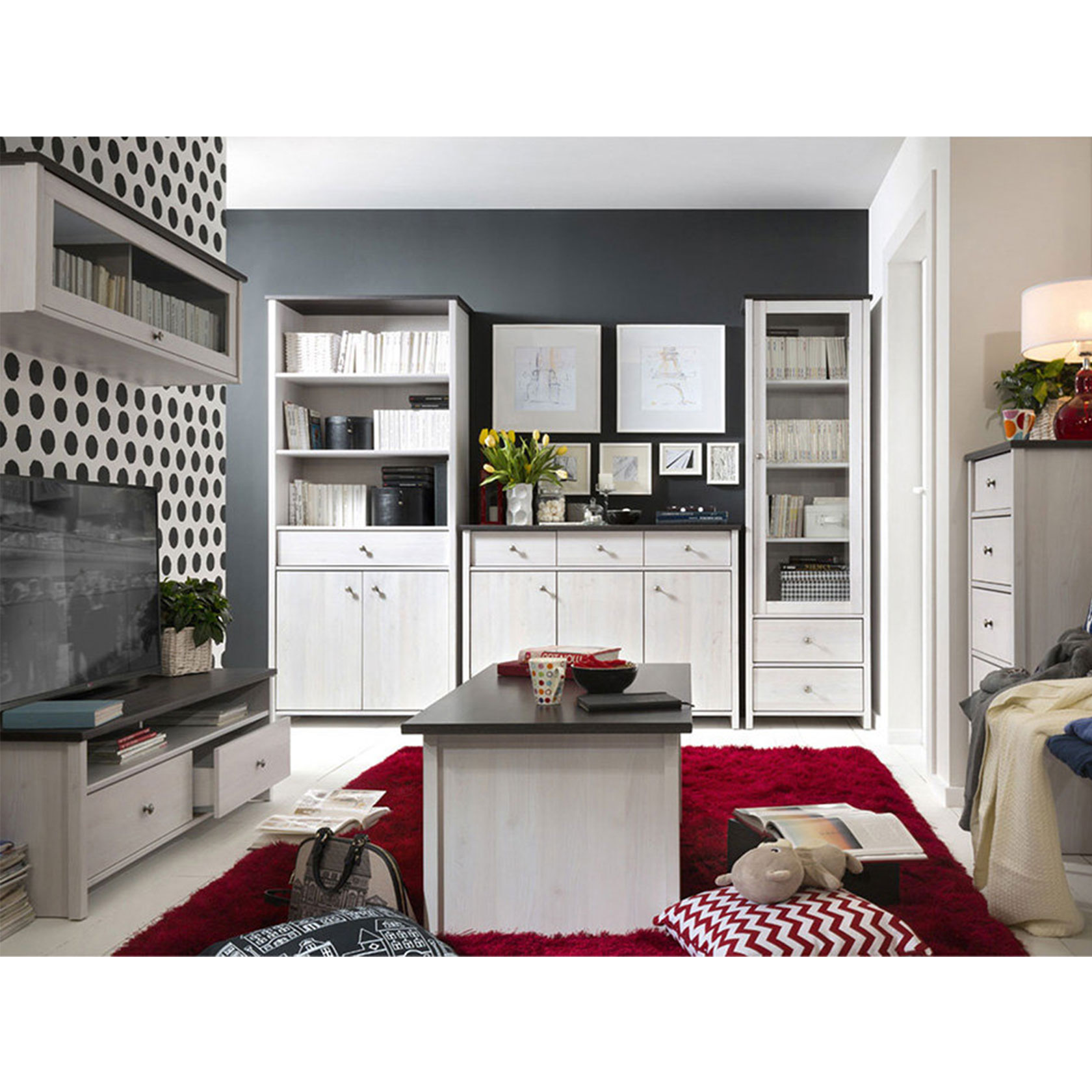 

Стенка (гостиная) BRW (Black Red White) Порто Джанни / Сосна Ларико