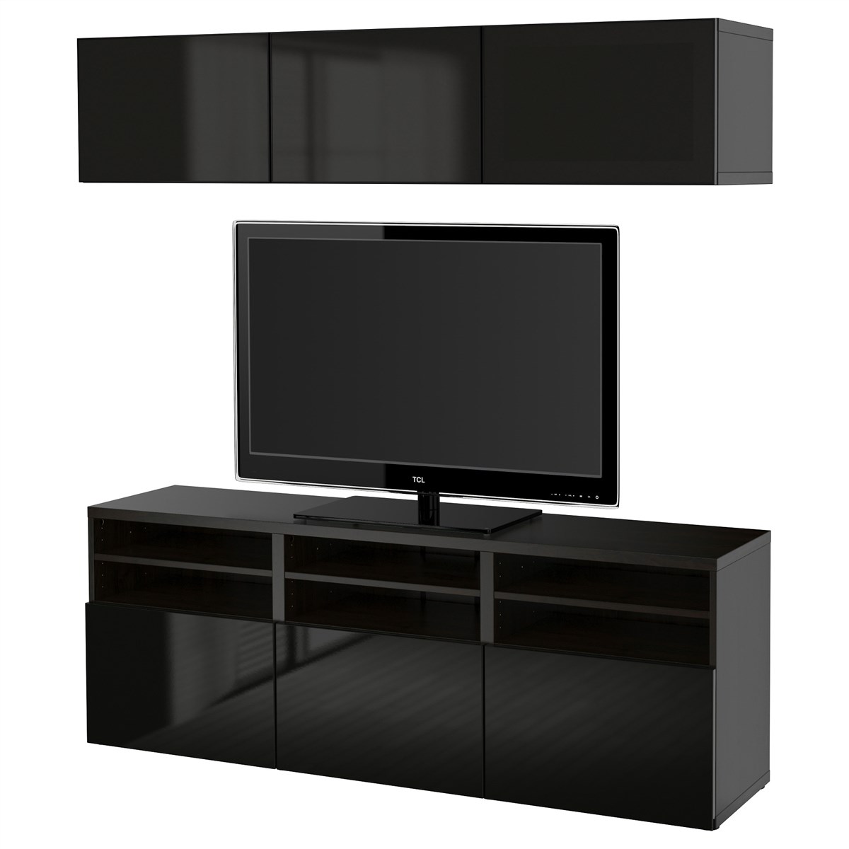 

Шкаф для ТВ IKEA БЕСТО черно-коричневый 691.944.49