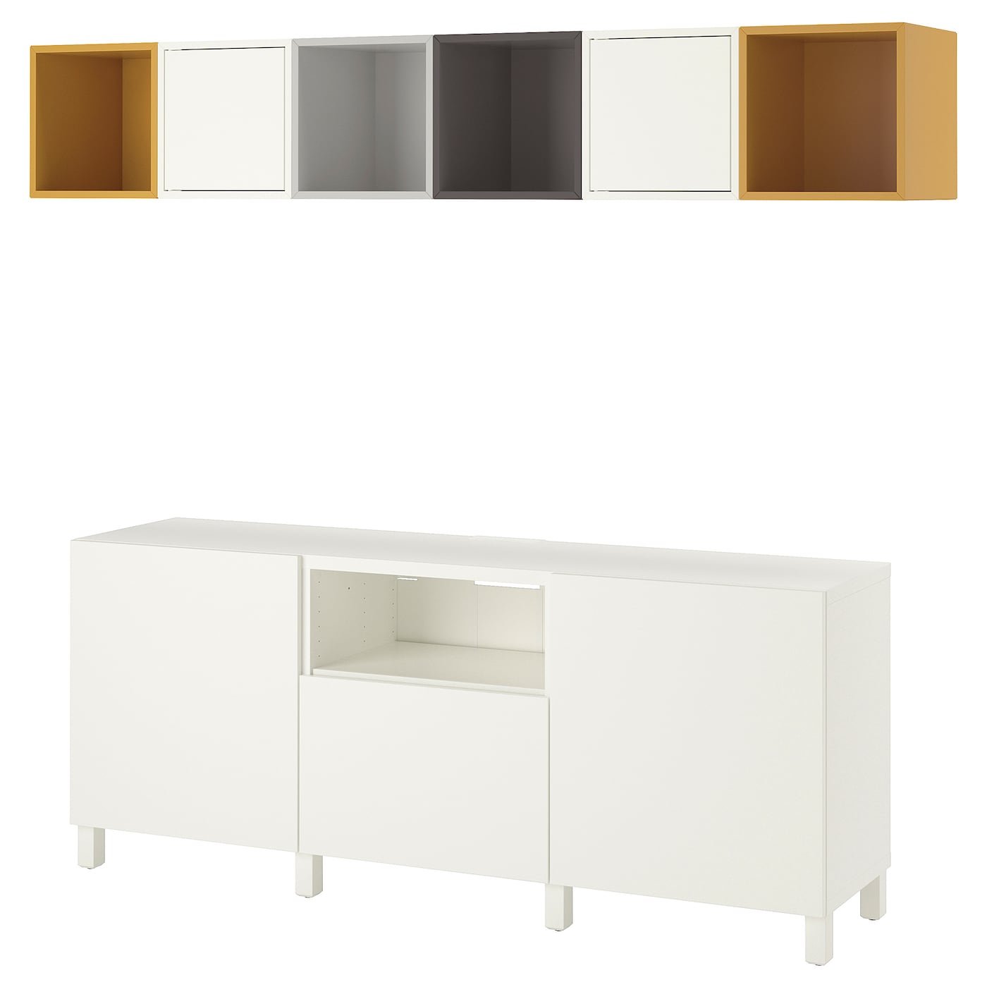 

Комбинация для ТВ IKEA БЕСТО / ЭКЕТ белый светло-серый/темно-серый 992.868.38