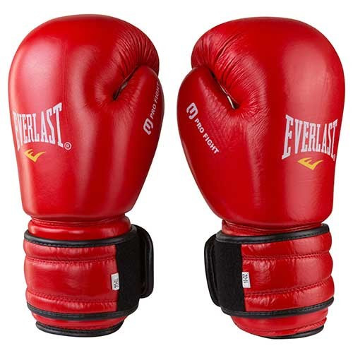 

Боксерские перчатки кожаные красные 12oz Everlast ProFight ( Bazari)