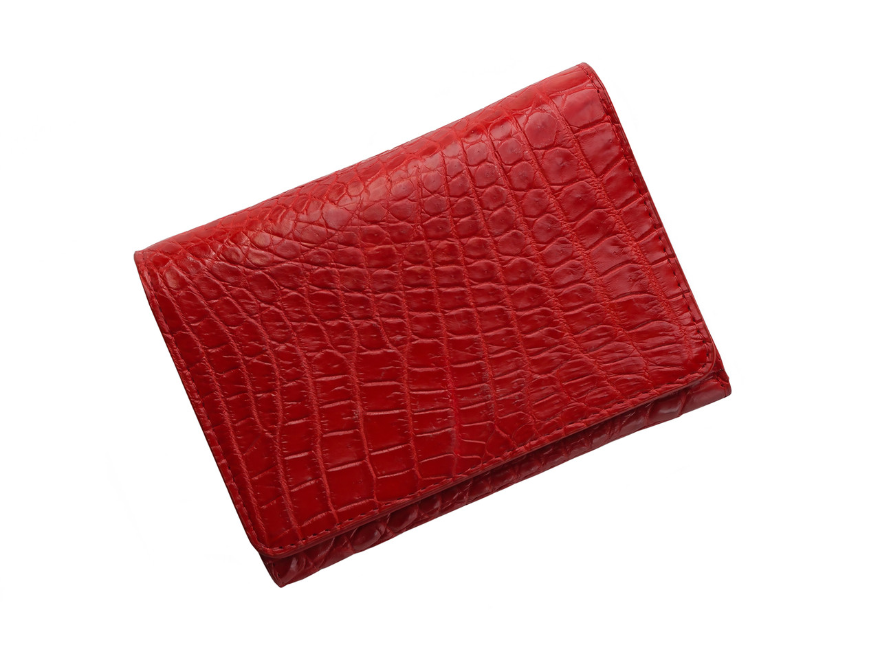 

Кошелек женский из кожи крокодила Ekzotic Leather Красный