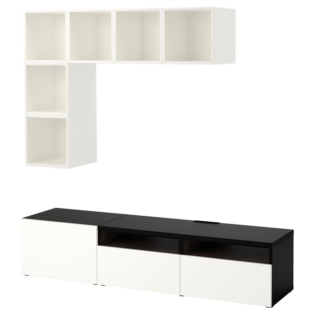 

Комбинация для ТВ IKEA БЕСТО / ЭКЕТ белый/черно-коричневый 191.927.54