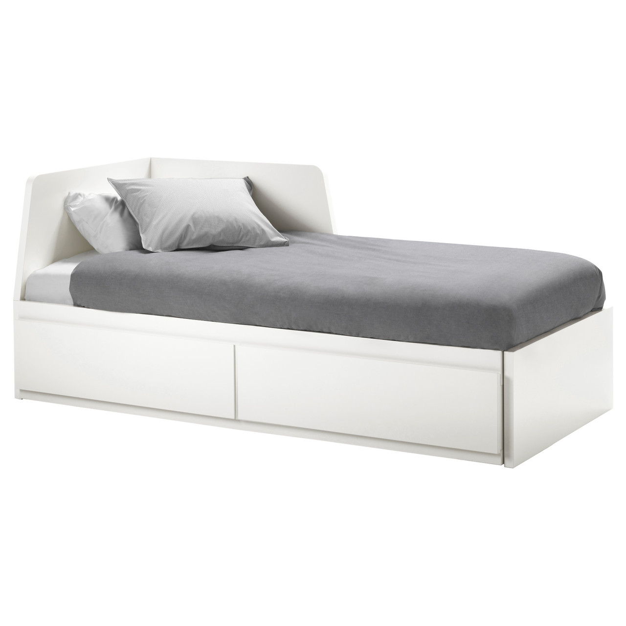 

Кушетка с 2 матрасами/2 ящиками IKEA ФЛЕККЕ белый 891.300.41
