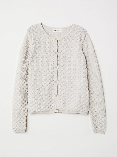 

Кардиган текстурной вязки H&M 0649721 146 cm (75403146cm) Бежевый