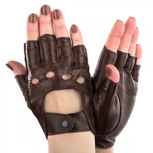 

Перчатки женские автомобильные GlovesUA Итальянская кожа мод.244 р.8.5 темно-коричневые