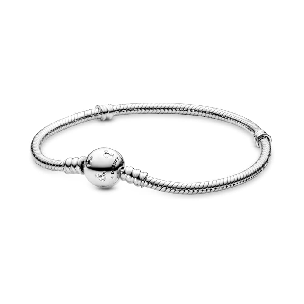 

Серебряный браслет Pandora style Disney с застежкой со сверкающими силуэтами Микки Мауса 590731CZ 20 см