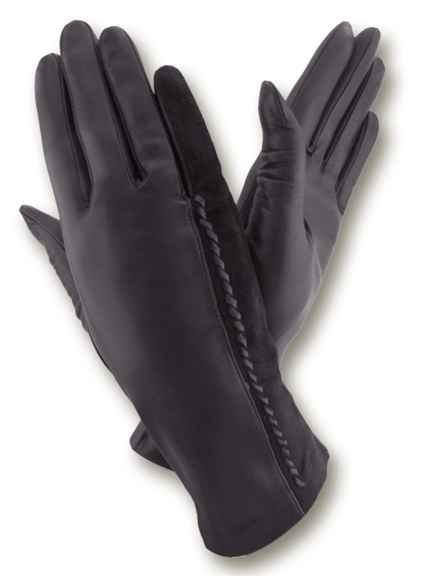 

Перчатки женские GlovesUA кожа+замша мод.171 р.8.5 черные