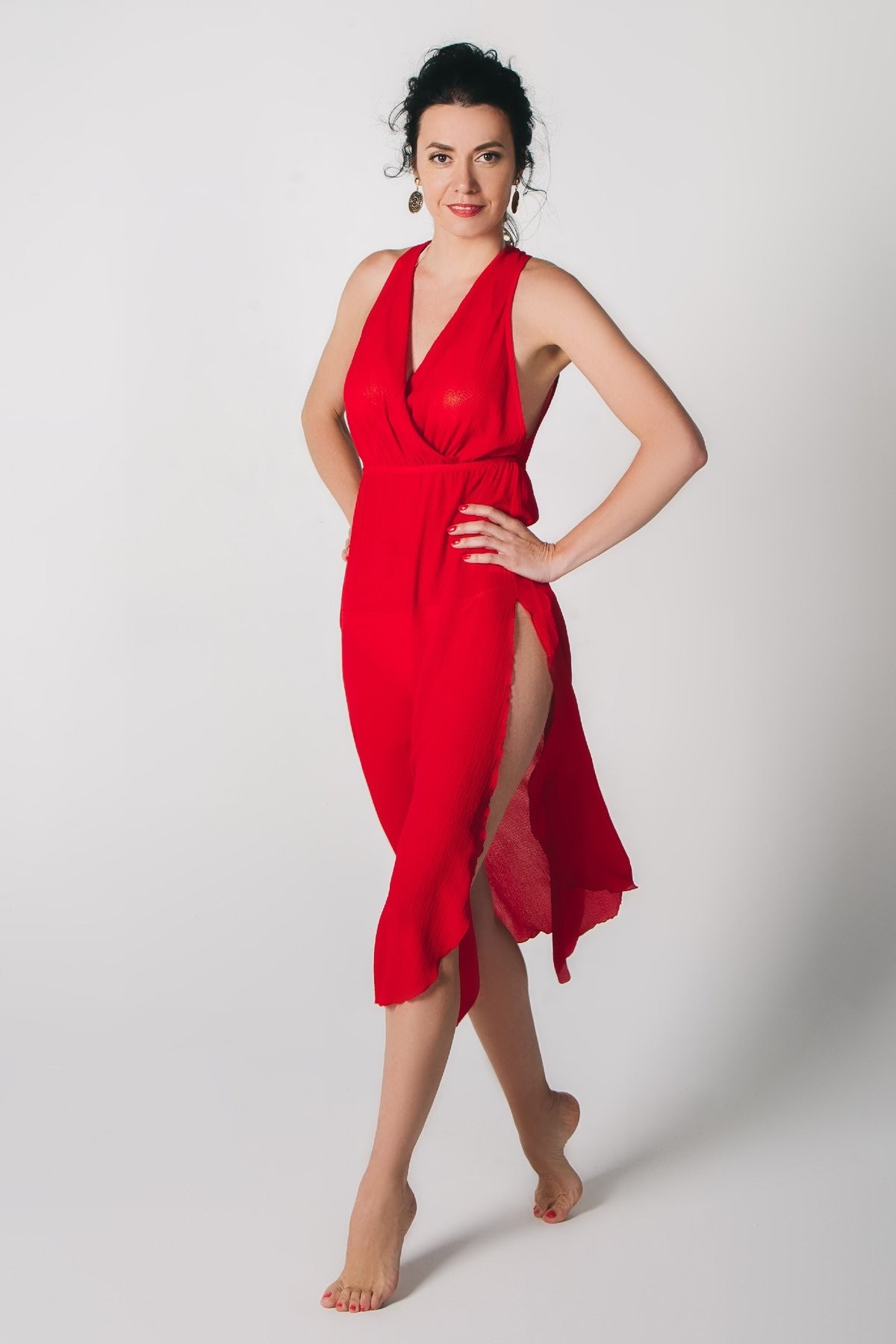 

Пляжная туника с глубоким V-вырезом Shato ST 241 red () Красный, Пляжная туника с глубоким V-вырезом Shato ST 241 red 46(L) Красный