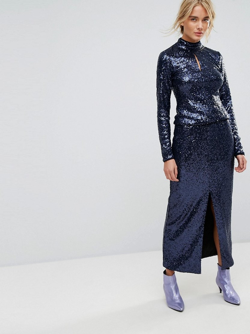 

Длинная юбка с блестками Gestuz ASV230720-62  Синий, Длинная юбка с блестками Gestuz ASV230720-62 XS Синий