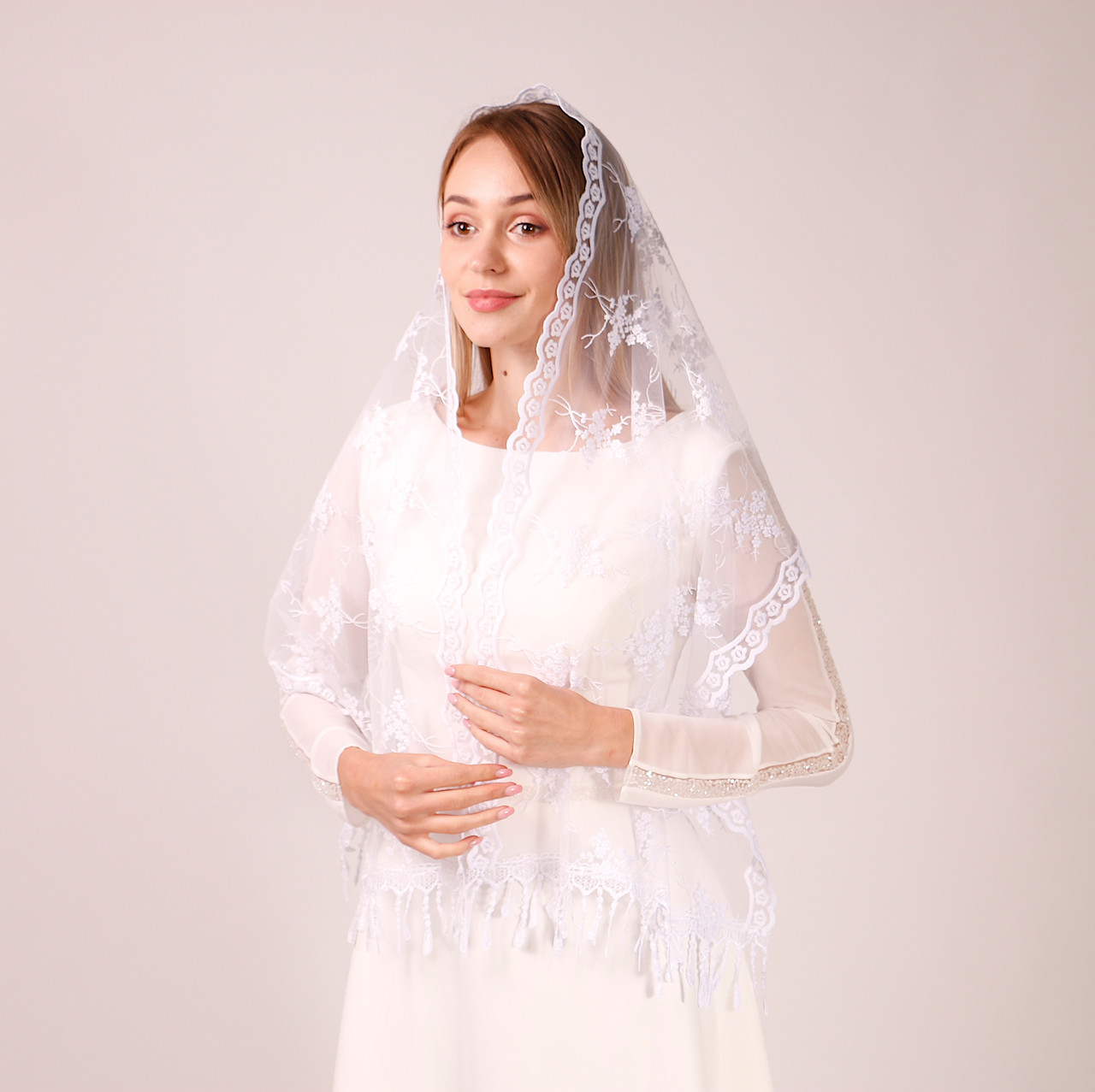 

Шарф весільний білий НV25