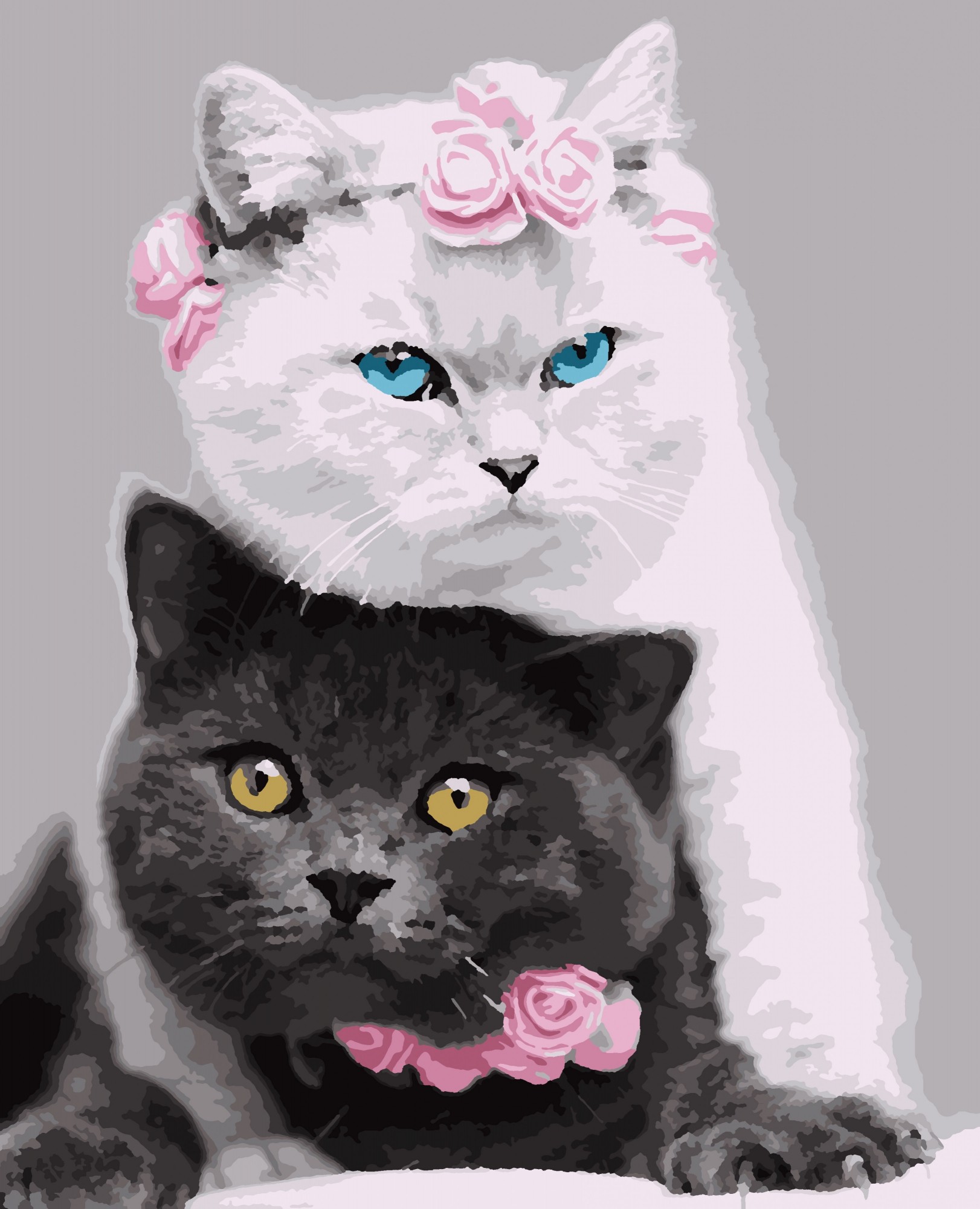 

Картина по номерах "Котики", 40*50