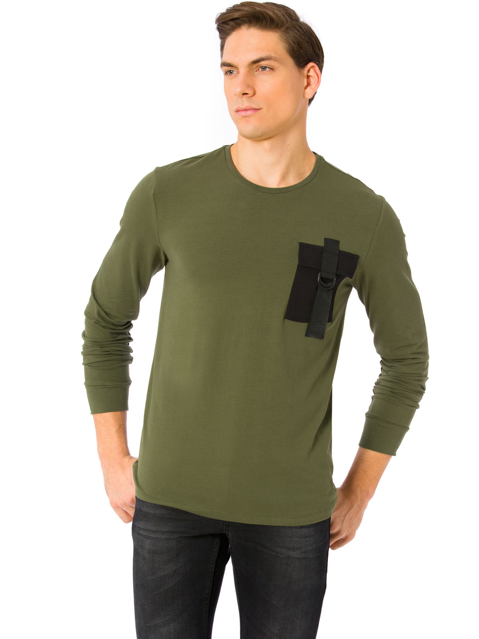 

Мужской реглан LC Waikiki с карманом на груди S Хаки (LCWKnitwear-1494-0)