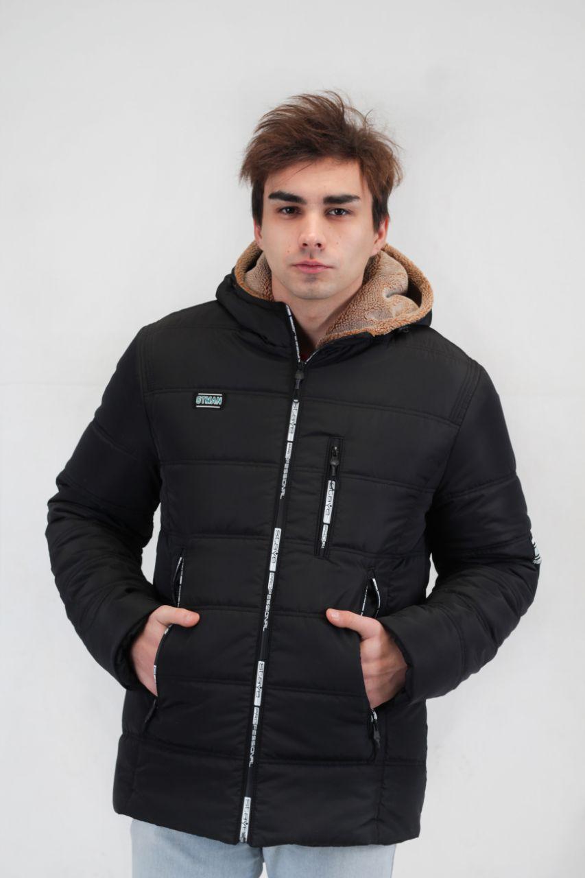 

Куртка мужская зимняя с мехом чёрная Otman 52 М444448