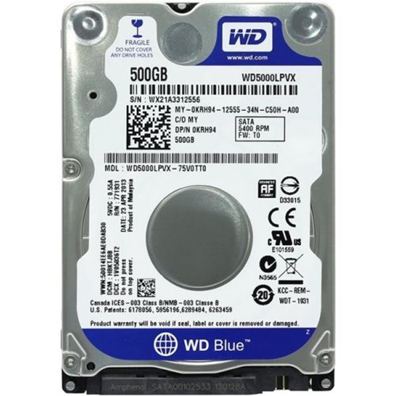 Накопитель HDD 2.5" SATA 500GB WD Scorpio Blue (8Mb, 5400rpm, PN ...