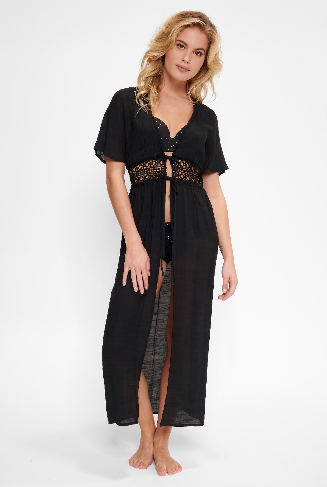

Длинный женский халат LingaDore 5122-1 (XXL) Черный, Длинный женский халат LingaDore 5122-1 50(XXL) Черный