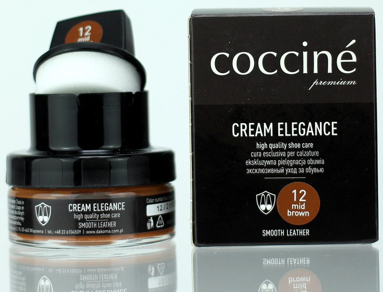 

Крем с губкой цвет Средне-коричневый для гладкой кожи Cocciné Cream Elegance 50мл с/б