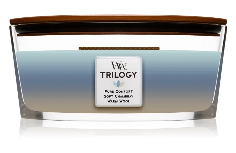 

Woodwick Trilogy Woven Comforts ароматизована свічка 453,6 гр з дерев'яним гнітом