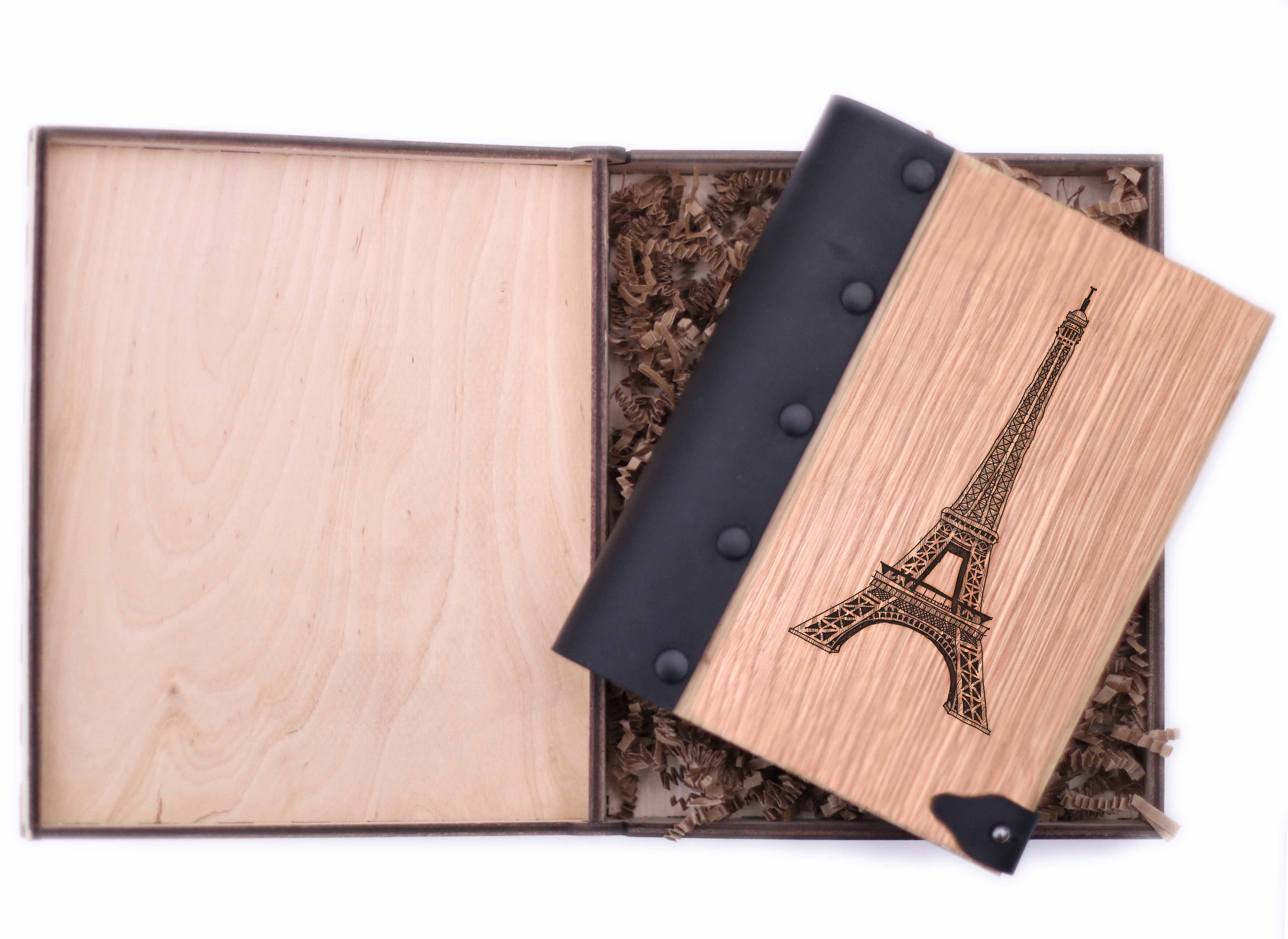 

Блокнот WOODEN NOTEBOOK Paris 01 Деревянная обложка А6 в точку 80 листов (WN0134)