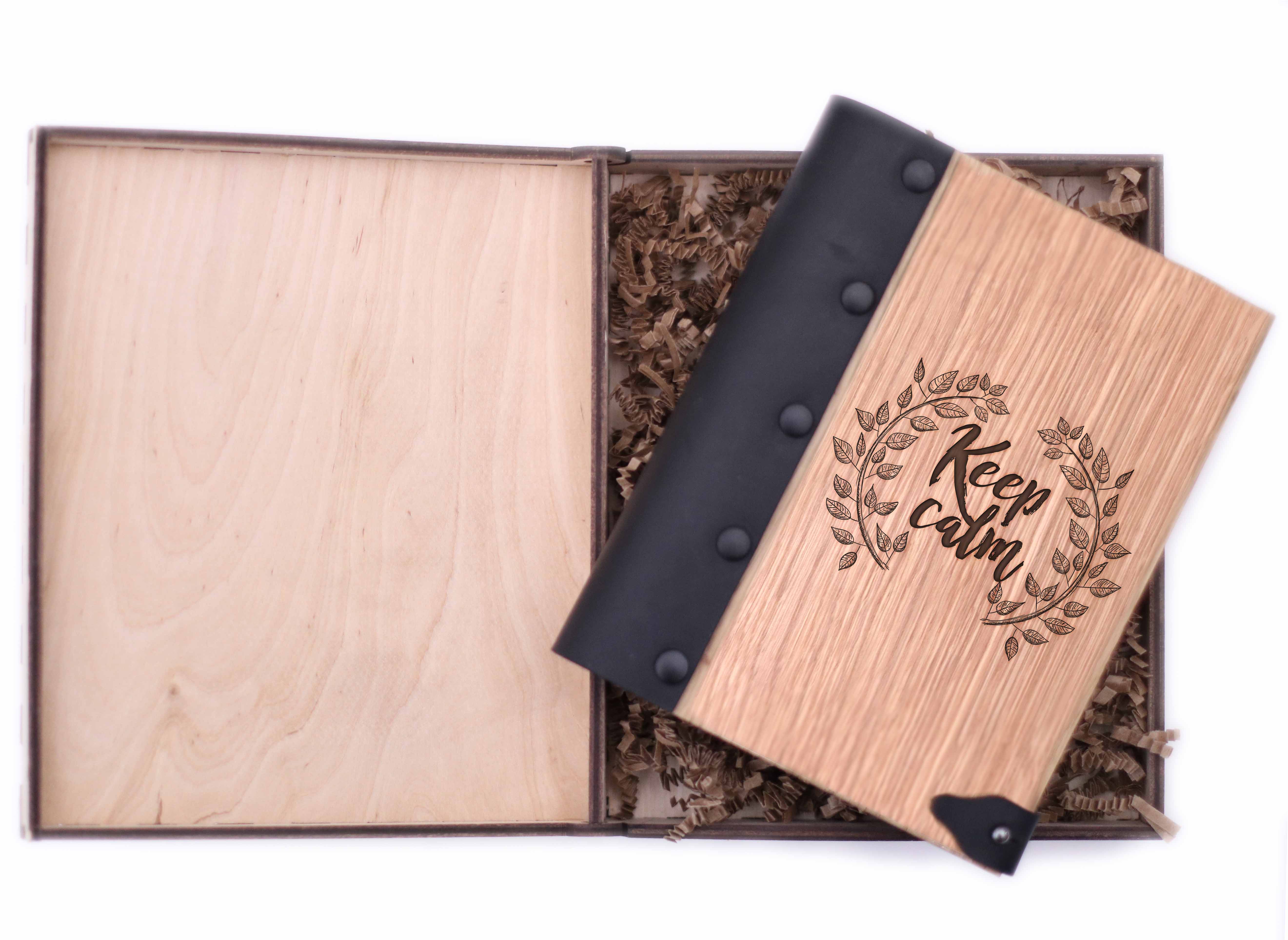 

Блокнот WOODEN NOTEBOOK Keep Calm Деревянная обложка А6 в точку 80 листов (WN0130)