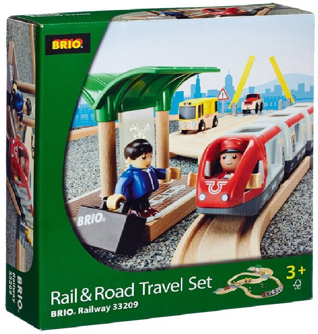 

Железная дорога Brio Rail & Road Travel Set 33 элемента (33209)