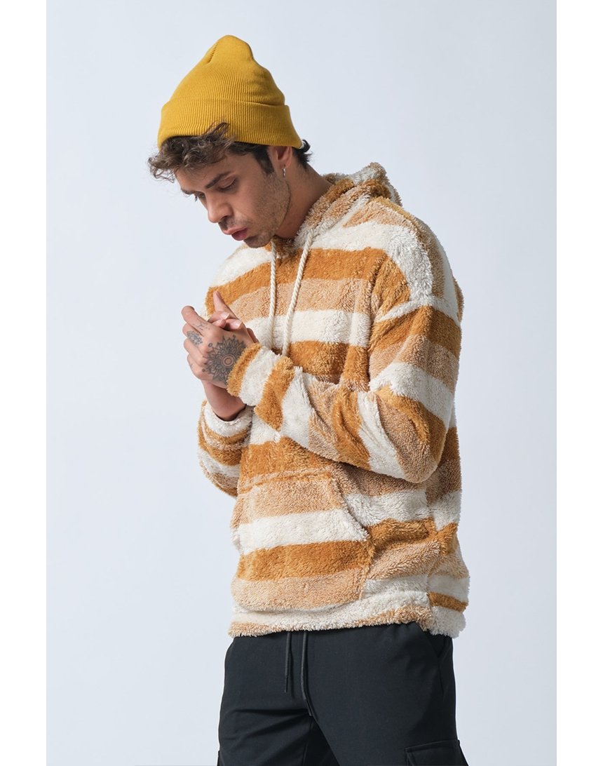 

Худи Machinist плюшевое в полоску L бело-оранжевое (M3146 orange/white)