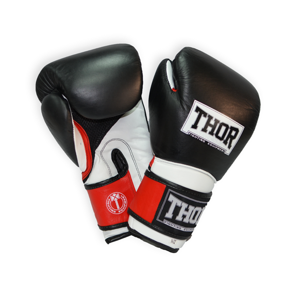 

Перчатки боксерские THOR PRO KING 10oz Кожа черно-красно-белые