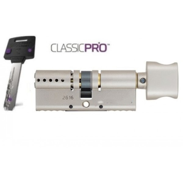 

Цилиндр Mul-T-Lock ClassicPro 66 мм.(33х33) с поворотником матовый хром