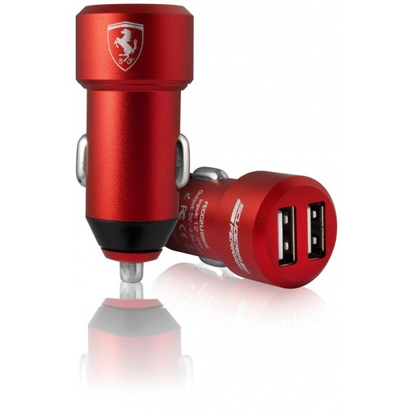 

Автомобильное зарядное CG Mobile Ferrari Stained Aluminium 2USB 4.8 A Red