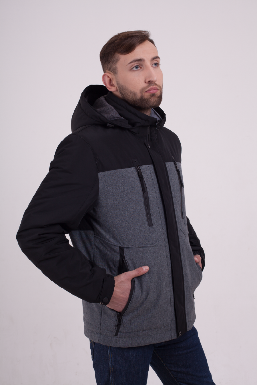 

Куртка UGOS CITY Серо-черная 52