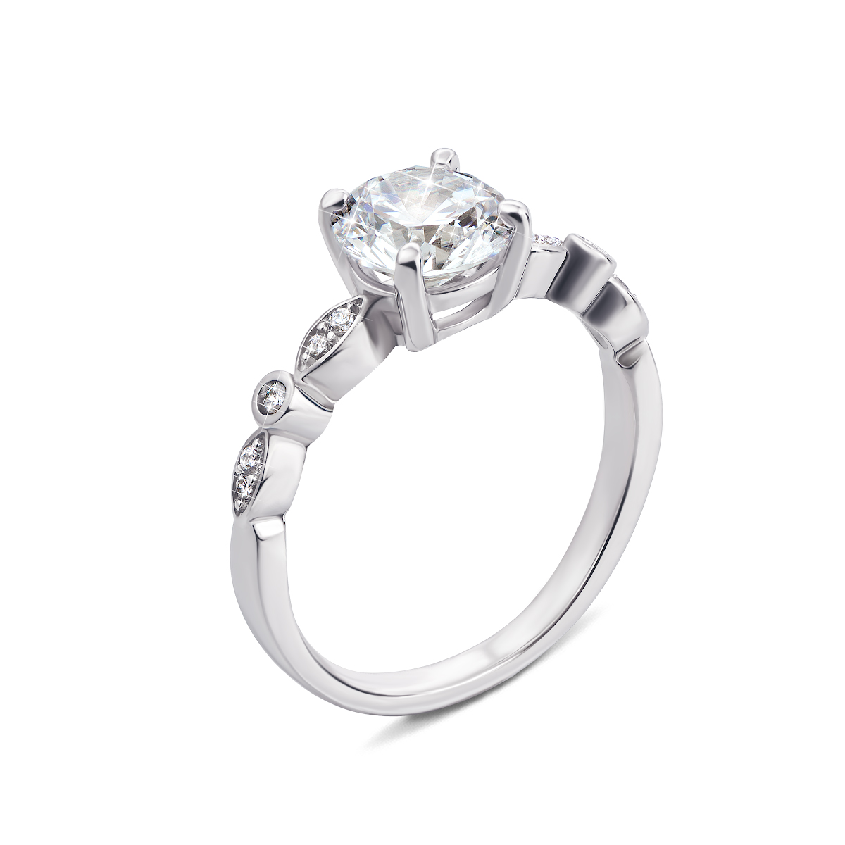 

Серебряное кольцо с фианитами 16 размер 1RI59516-R