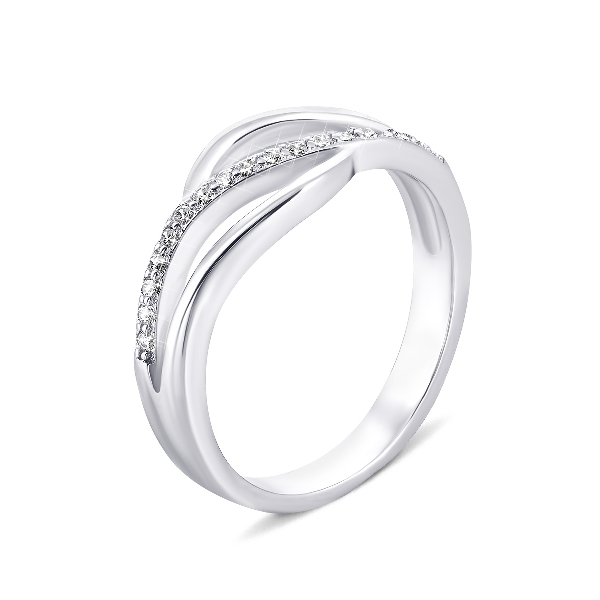 

Серебряное кольцо с фианитами 15.5 размер SD17922