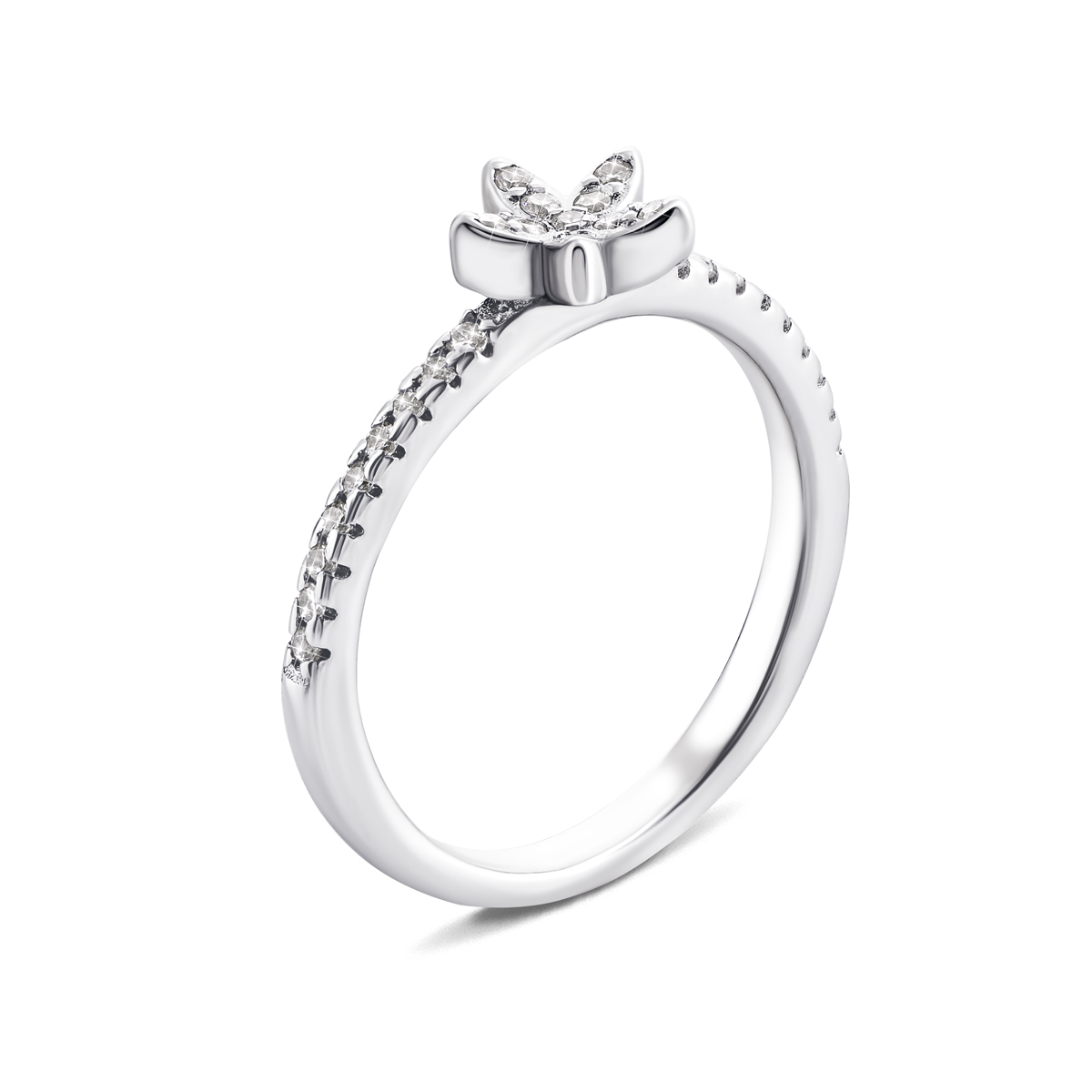 

Серебряное кольцо с фианитами 18 размер LR965