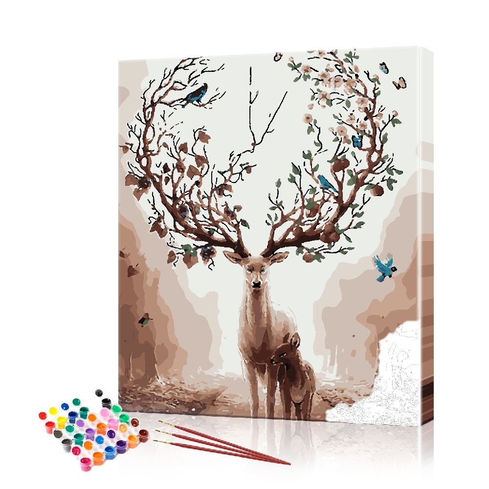 

Картина по номерам ArtSale "Олениха с олененком" PBN0487 размер 40х50 см