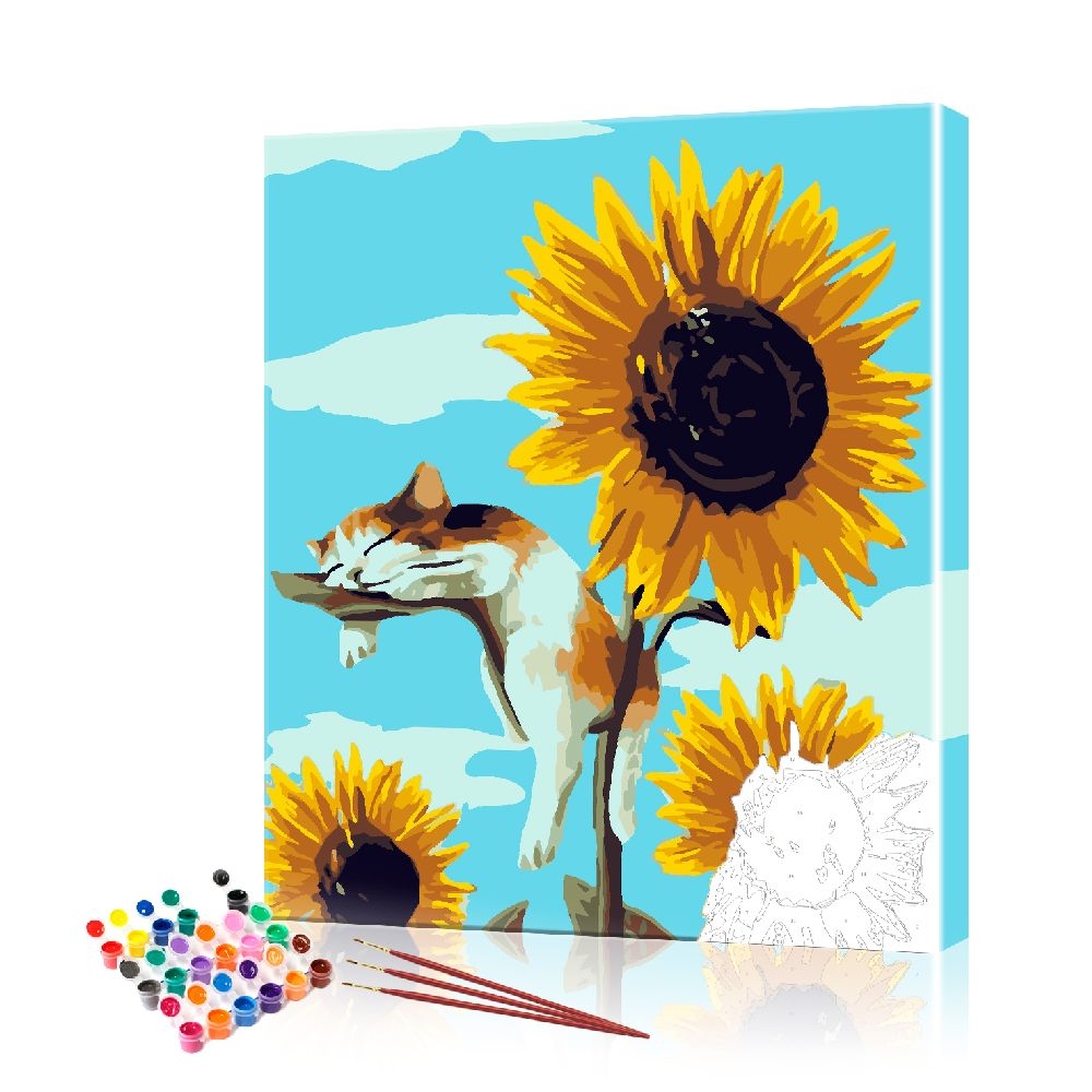 

Картина по номерам ArtSale "Котёнок на подсолнухе" PBN0721 размер 40х50 см