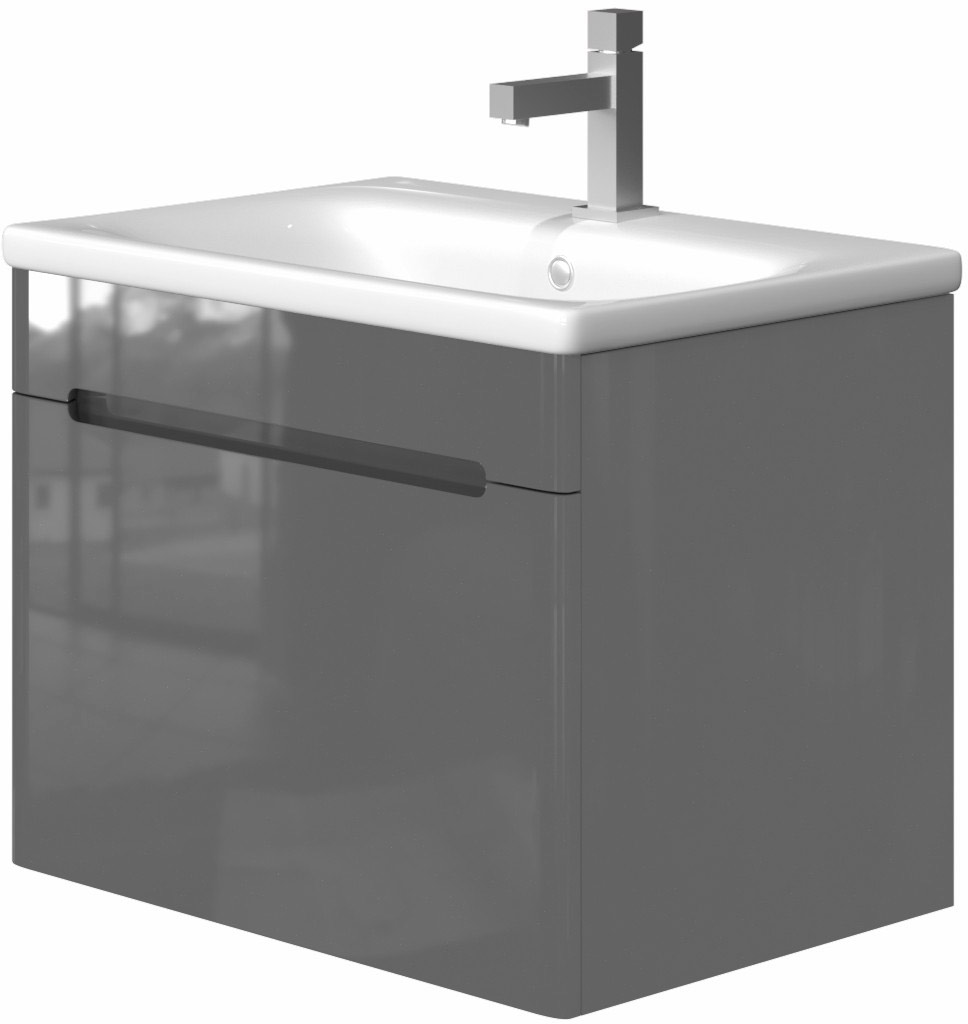 

Тумба JUVENTA Tivoli Tv-65 серый с умывальником Soft-65