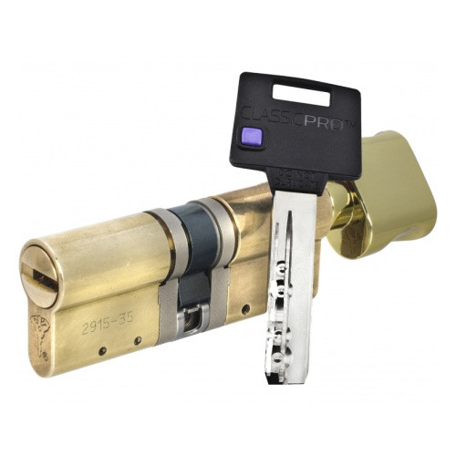 

Цилиндр Mul-T-Lock Classic PRO ключ/поворотник латунь 80 мм 45х35Т