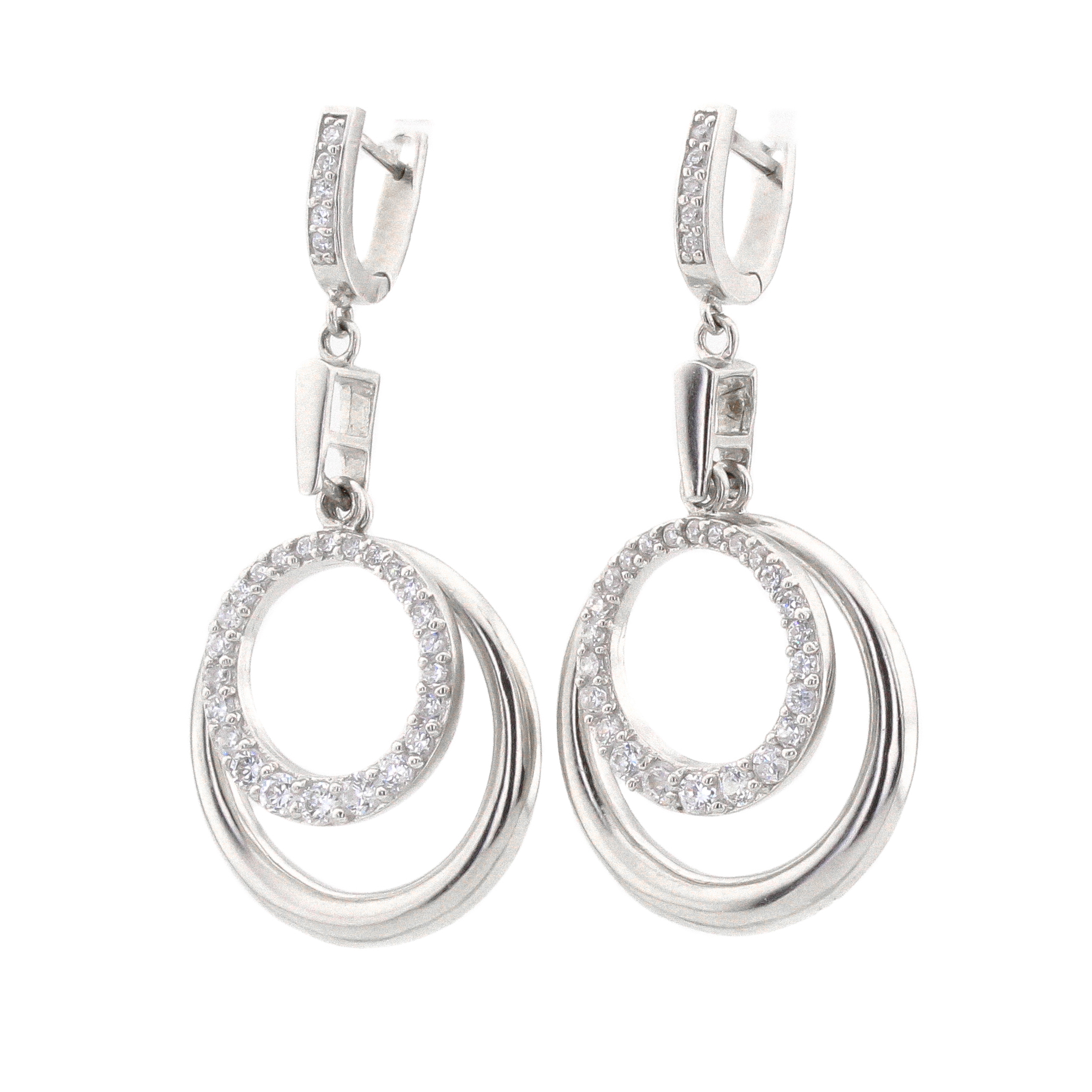

Серебряные серьги с фианитами C12539 Диамант