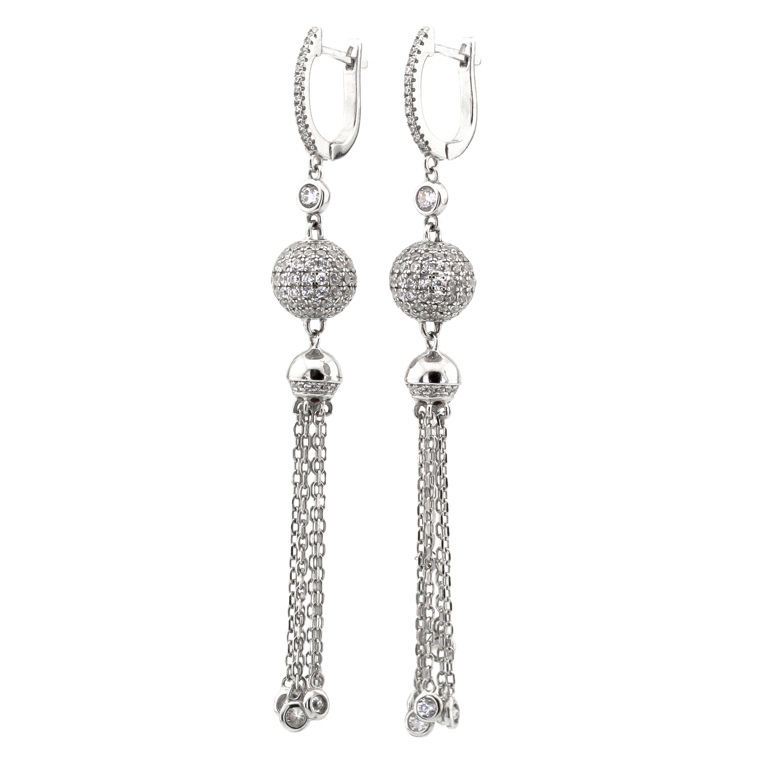 

Серебряные серьги с фианитами C12575 Диамант