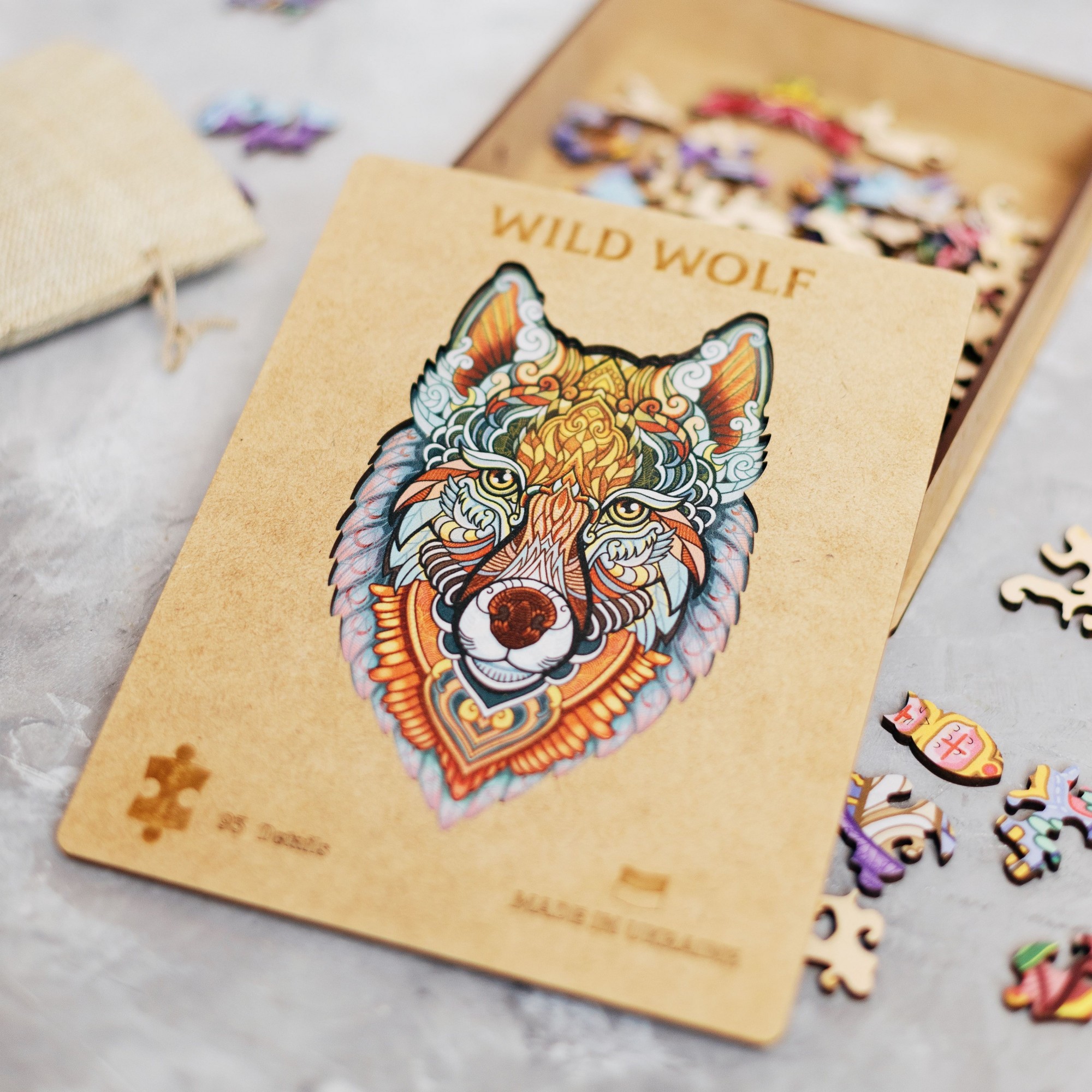 

Деревянный пазл Embi "Wild Wolf" 20x4x15