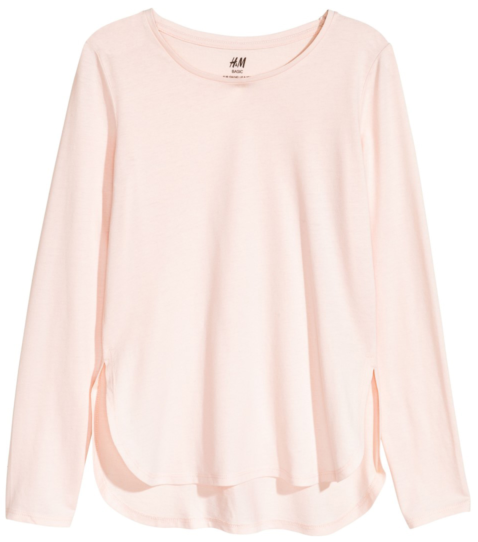 

Футболка с длинными рукавами H&M 04636018 170 см Светло-розовая
