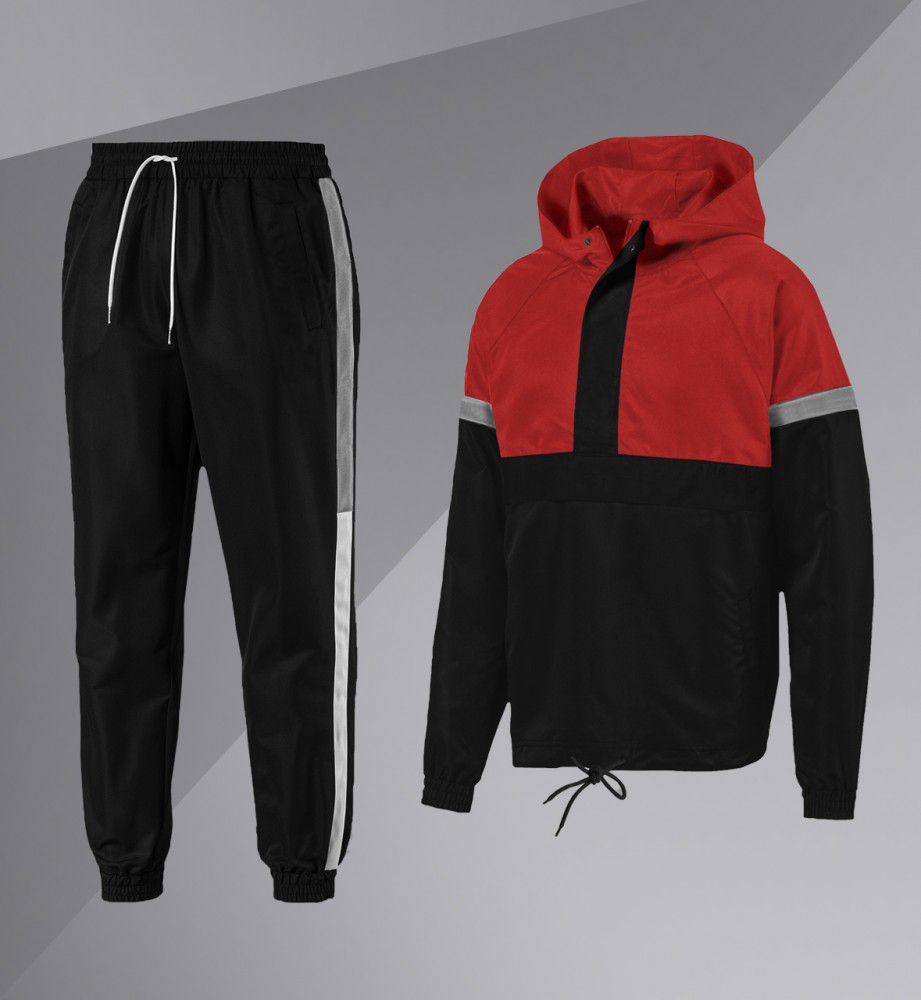 

Мужской демисезонный комплект Anorak XL Черно-красный XL-3916