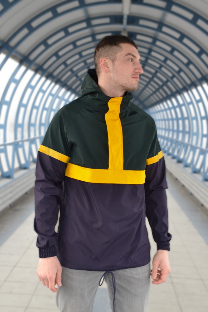 

Мужская ветровка Anorak L Зелено-синий L-8913