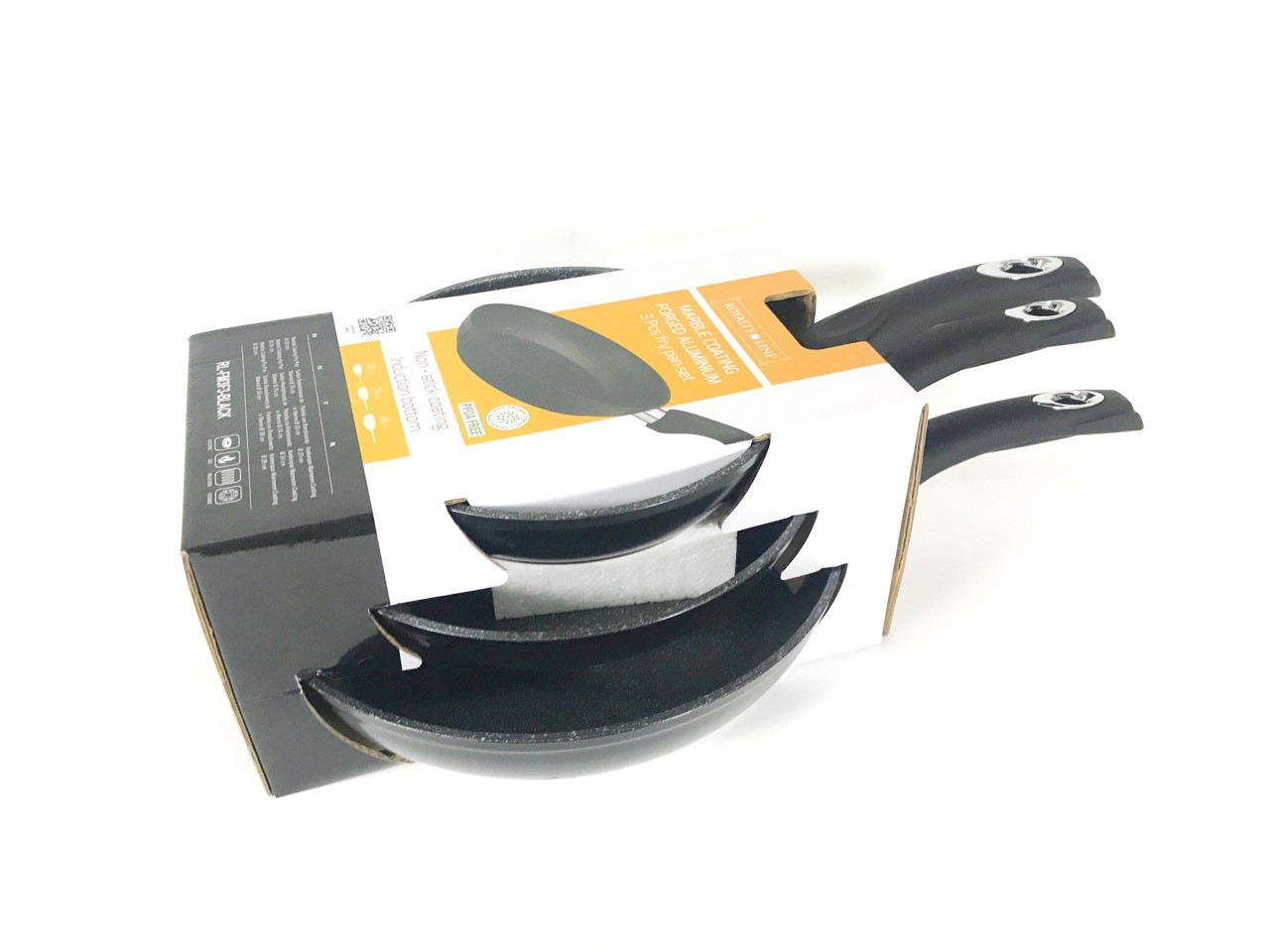 

Набор сковородок Royalty Line RL-FM3 BLACK 3шт (с мраморным покрытием, без крышек)