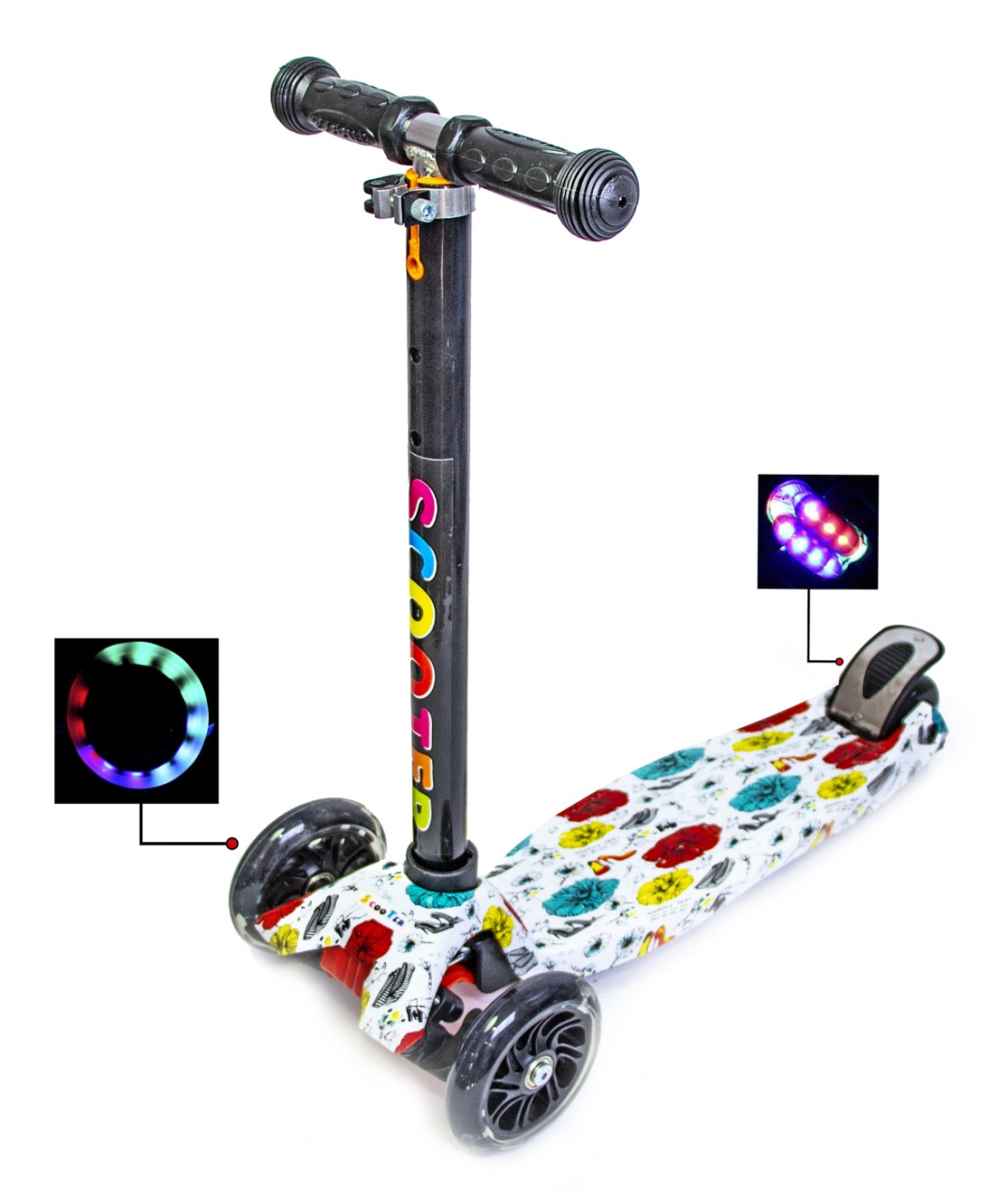 

Детский самокат Scooter MAXI Different Flowers