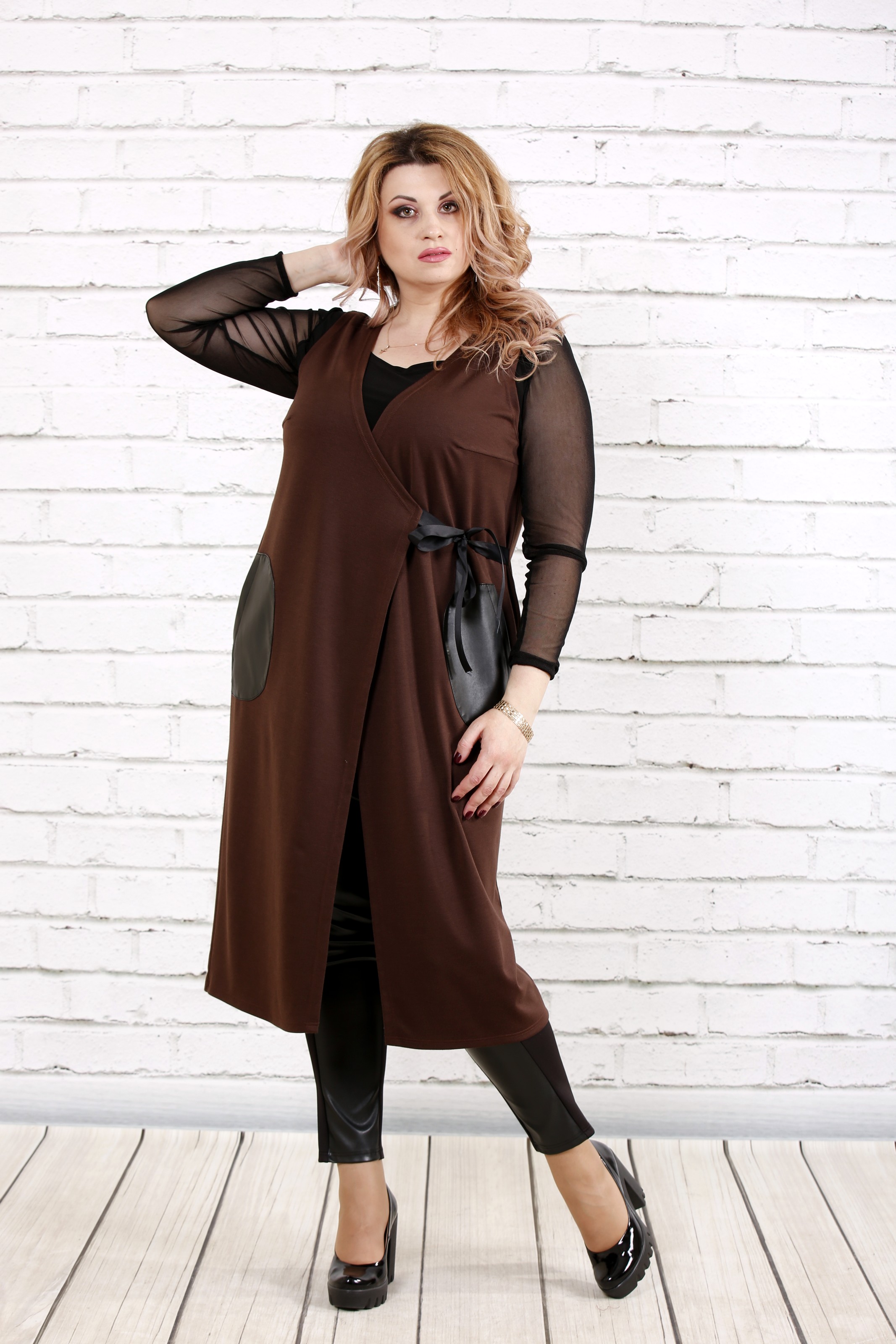 

Жилетка GARRY-STAR 0784-2  Коричневый, Черный, Жилетка GARRY-STAR 0784-2 64 Коричневый, Черный