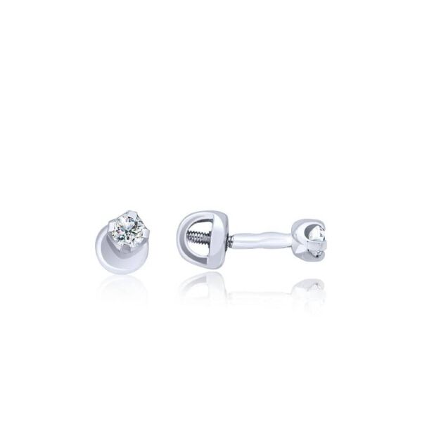 

Серебряные серьги гвоздики с фианитами 72305