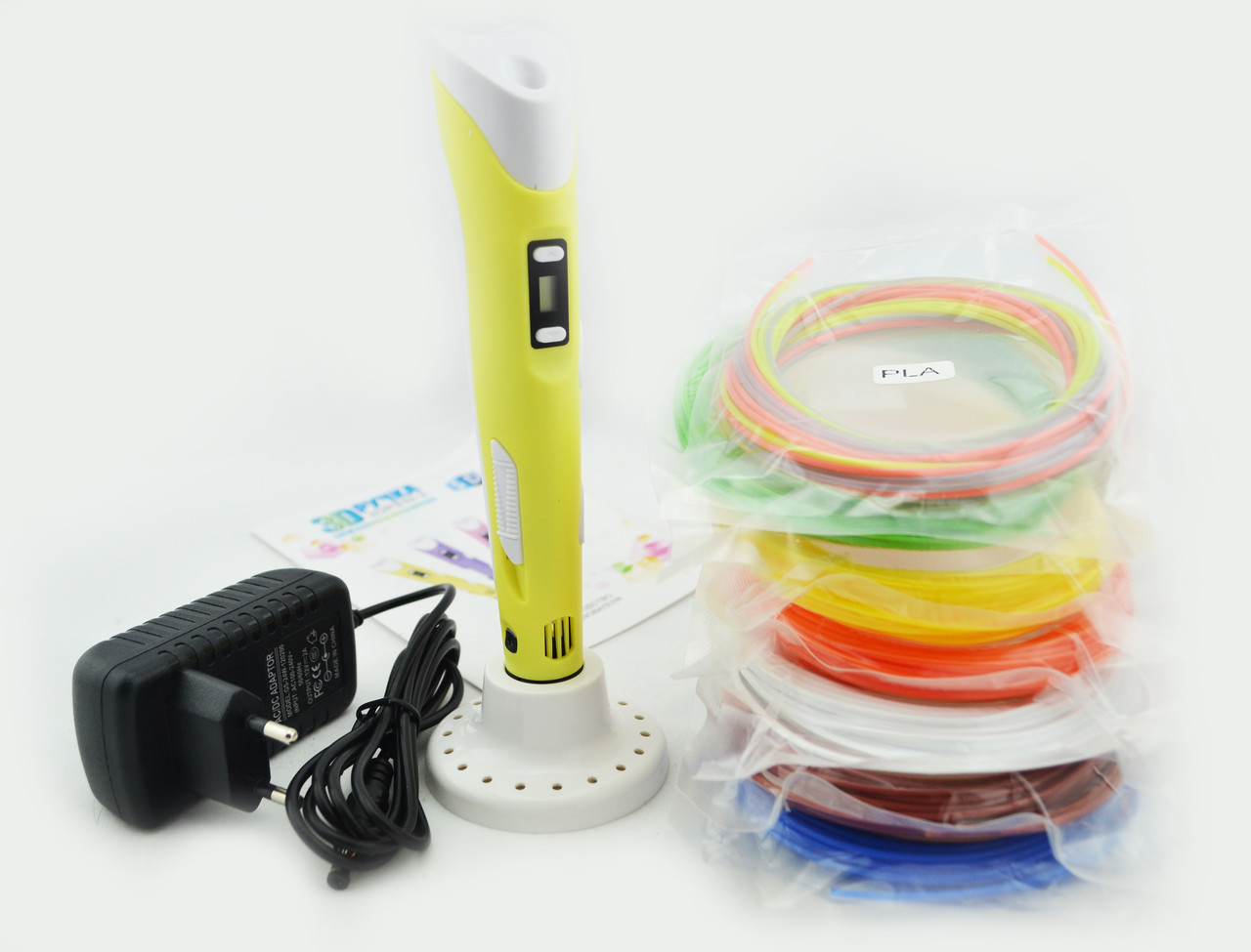 

3D ручка с экраном AG 3d Pen-2 желтая + 60м пластика