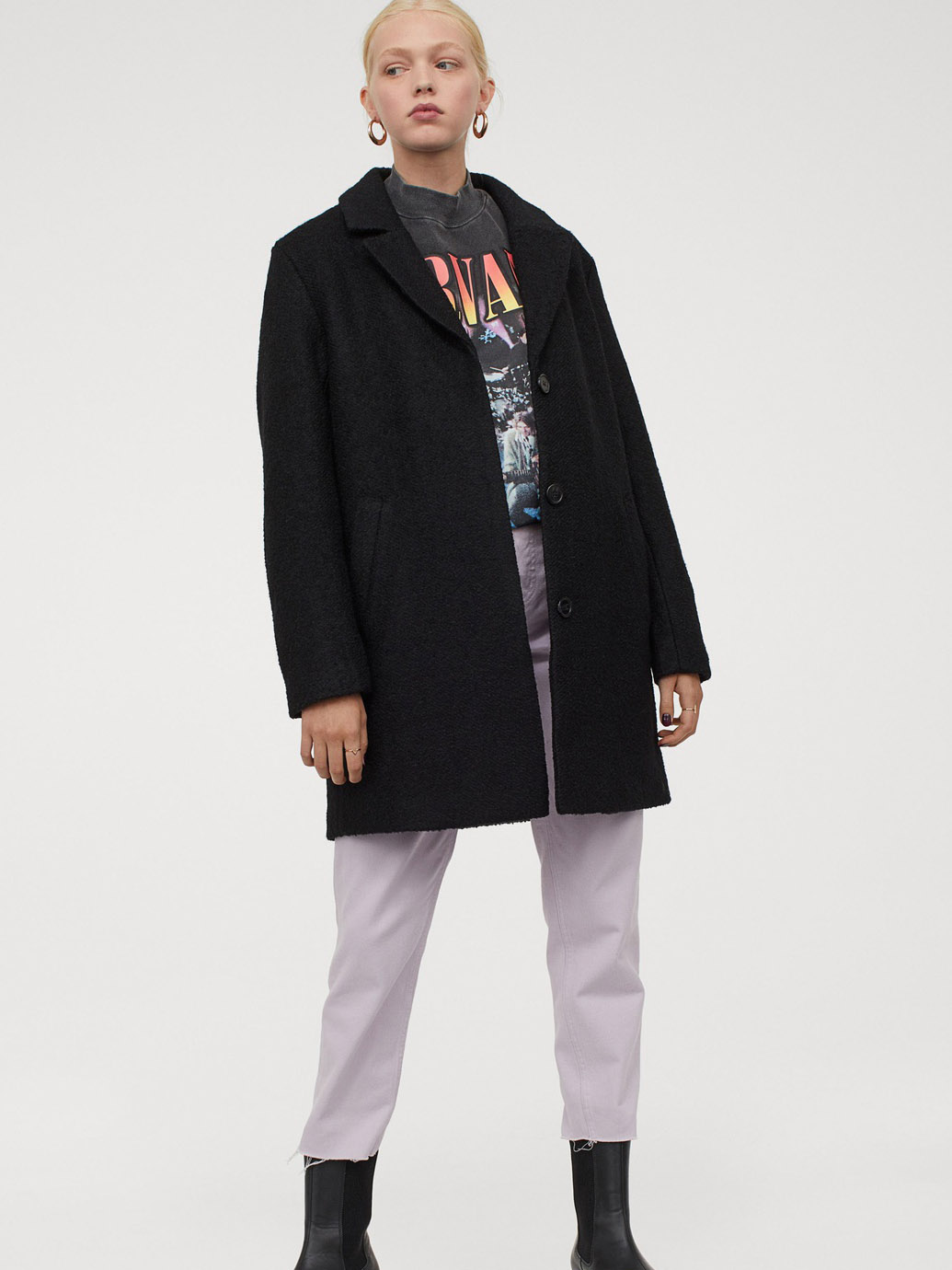 

Пальто H&M KK7402100 S Черное